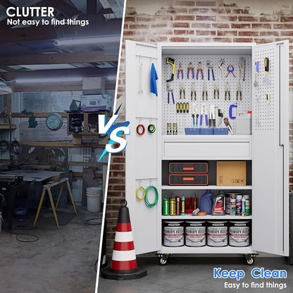 SUXXAN 71" Metal Garage Storage Cabinet - Image 4