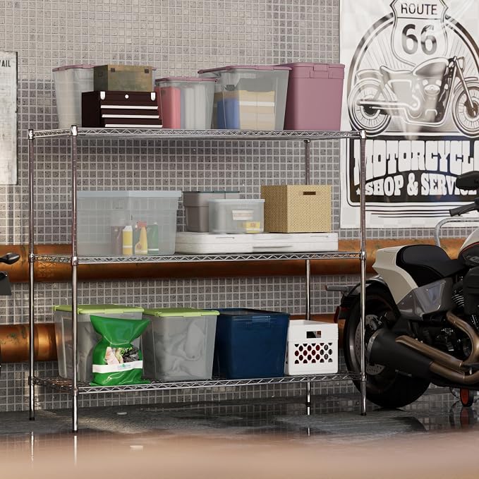 24" Deep x 60" Wide x 54" Height Wire Shelving Kit | 3-Tier | NSF Commercial - Image 7