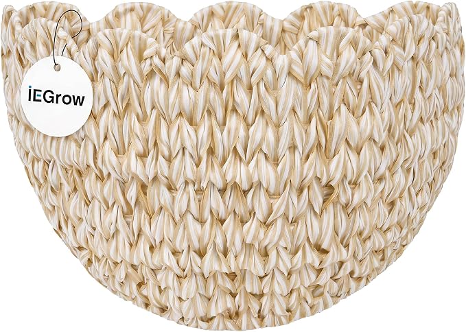 iEGrow Plastic wall Basket, Scalloped Hanging Baskets Plastic, Hanging Baskets by iEGrow