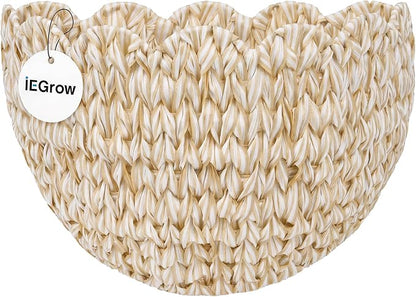 iEGrow Plastic wall Basket, Scalloped Hanging Baskets Plastic, Hanging Baskets by iEGrow