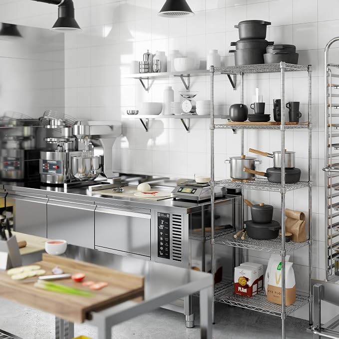 18" Deep x 24" Wide x 74" Height Wire Shelving Kit | 5-Tier | NSF Commercial - Image 6