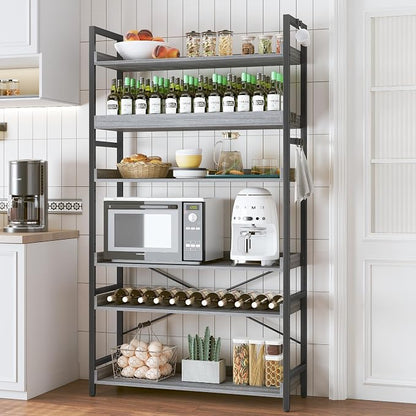 HCHQHS Bookshelf, Adjustable Industrial Bookcase, Vertical Tall Book Shelf - Image 7