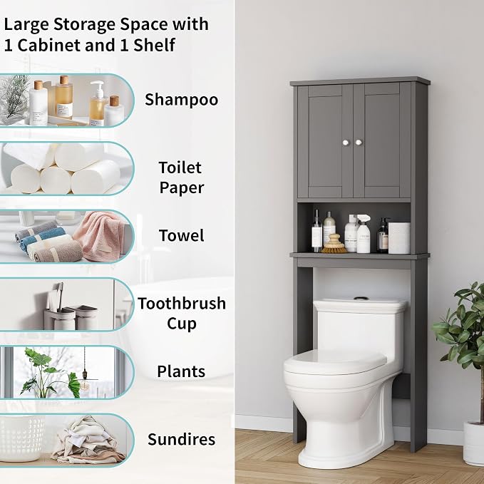 Shintenchi Over the Toilet Storage Cabinet, Bathroom Shelf Organizer - Image 4