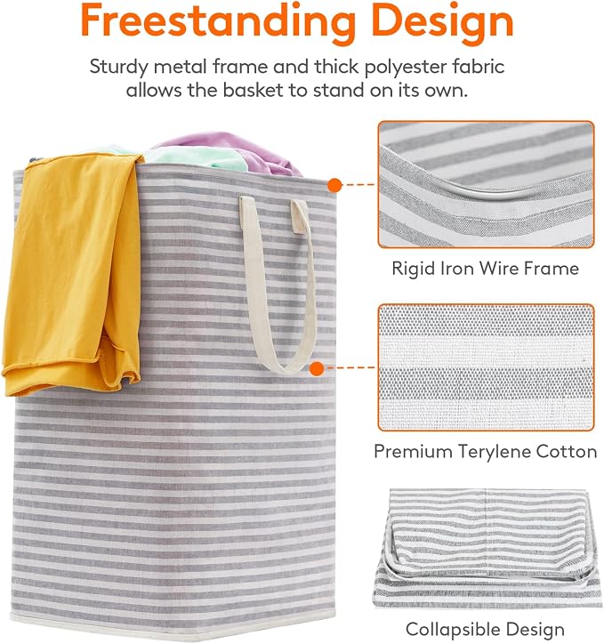 Lifewit 1 Pack Laundry Basket 80L Each, Collapsible Clothes Hamper - Image 2