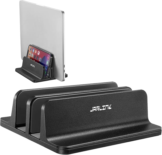 JARLINK Vertical Laptop Stand Holder, Aluminum Double Desktop Stand Holder by JARLINK