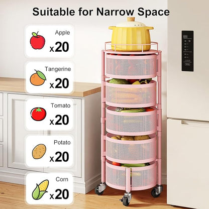 SAYZH 5 Tier Fruit Vegetable Basket Stand - Image 7