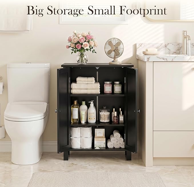 SUPER DEAL Modern Bathroom Floor Storage Cabinet - Image 4