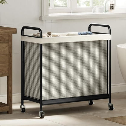WOWLIVE Laundry Hamper 3 Section, 120L Rolling Laundry Basket - Image 7