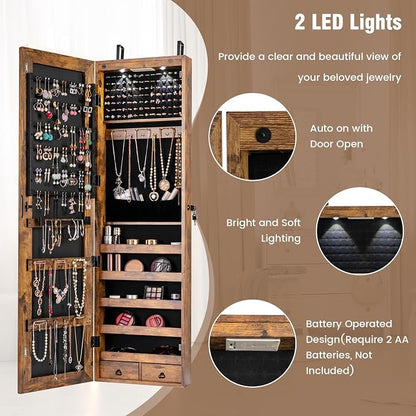 HAPPYGRILL Over the Door Jewelry Organizer, Hanging Jewelry Storage Cabinet - Image 3