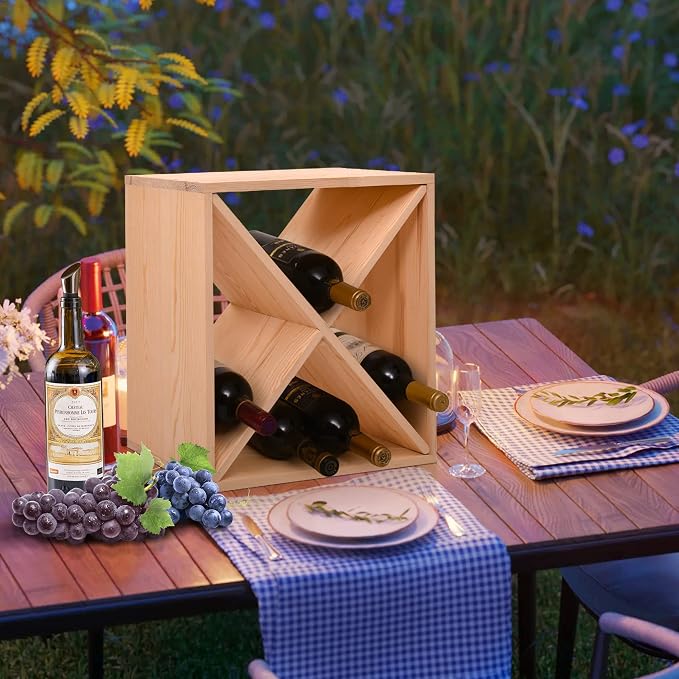 JAXPETY 24 Bottle Wine Rack Holder Compact Cellar Cube Bar Storage Kitchen - Image 7