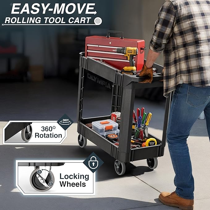Olympia Tools 87-884-917 Indoor Outdoor Heavy Duty Rolling Utility Cart - Image 5