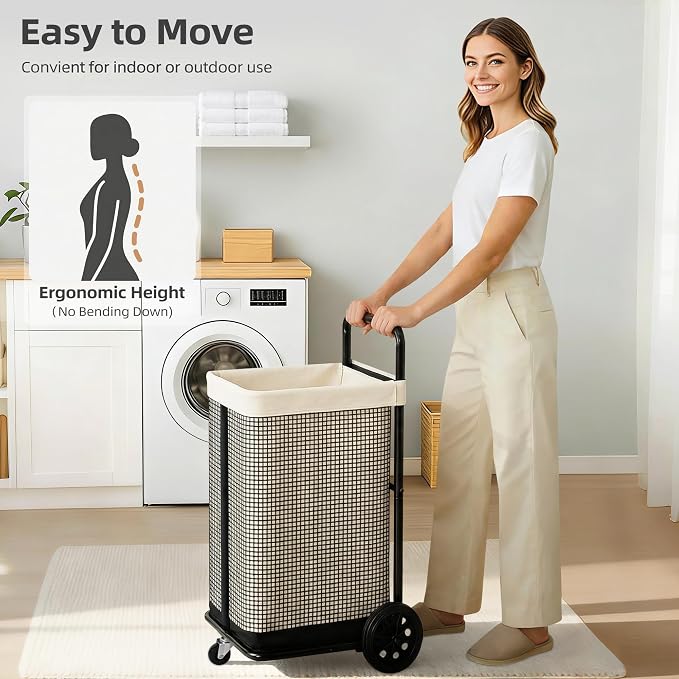 STORAGE MANIAC Rolling Laundry Cart - Image 4