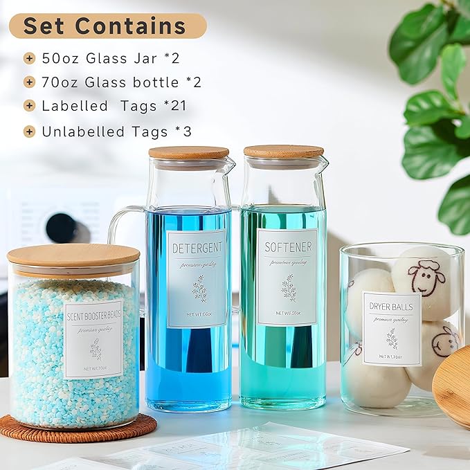 Glass Laundry Detergent Dispenser Set - Image 2