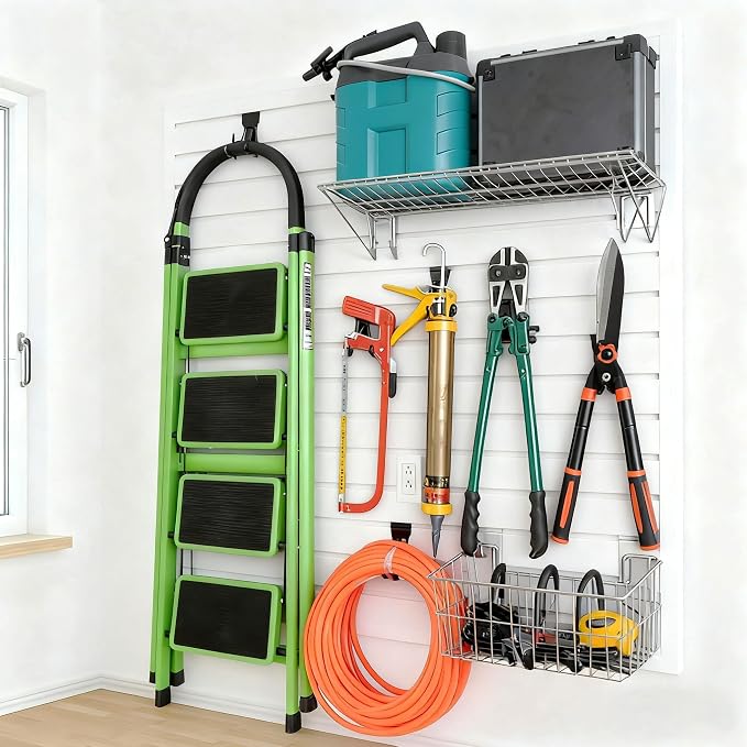 Yuzzy Slat Wall Paneling 4 x 4ft, Garage Slatwall Panel Wall Storage Systems - Image 3