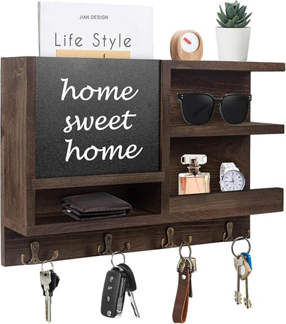 WEWEOW Key Holder for Wall, Mail Organizer Wall Mount by WEWEOW