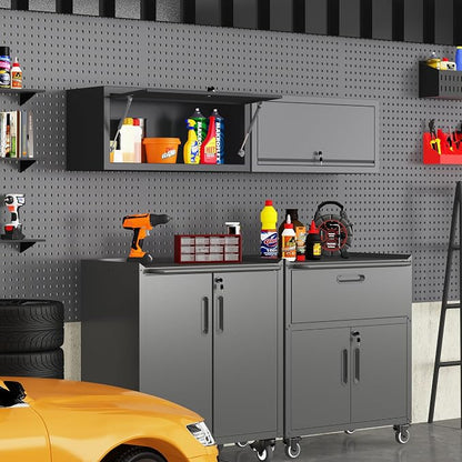 Metal Tool Cabinet, Garage Storage Cabinet System, Wall Cabinet & Locking - Image 7