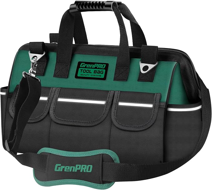 GrenPRO Heavy Duty Tool Bag for Men, 16 Inch Wide Mouth Tool Bags Organizer - Image 8