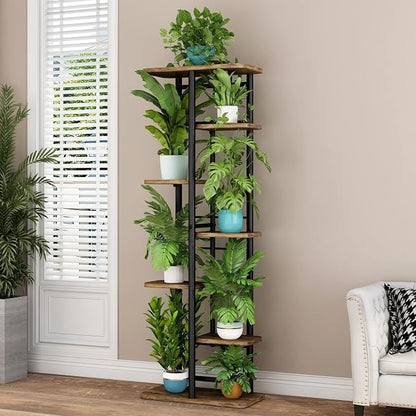 LINZINAR Plant Stand 7 Tier 8 Potted Multiple Flower Pot Holder Shelf Indoor - Image 2