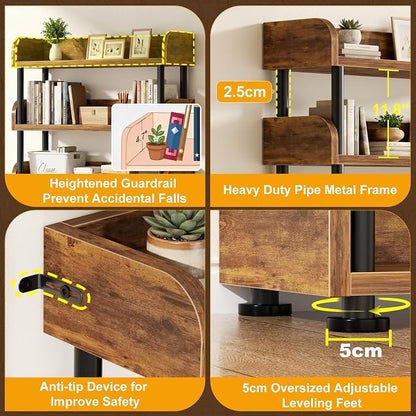 Aheaplus 5-Tier Tall Open Bookshelf, 31.5" Modern Display Bookcase - Image 4