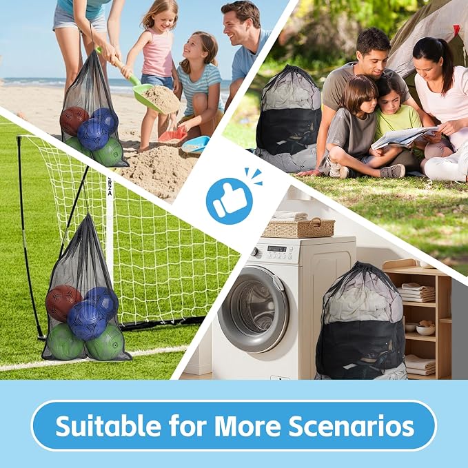 2 Pack Mesh Laundry Bags, 24 x 35 Inches Heavy Duty Drawstring Dirty Clothes Bag - Image 5
