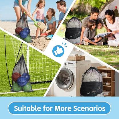 2 Pack Mesh Laundry Bags, 24 x 35 Inches Heavy Duty Drawstring Dirty Clothes Bag - Image 5