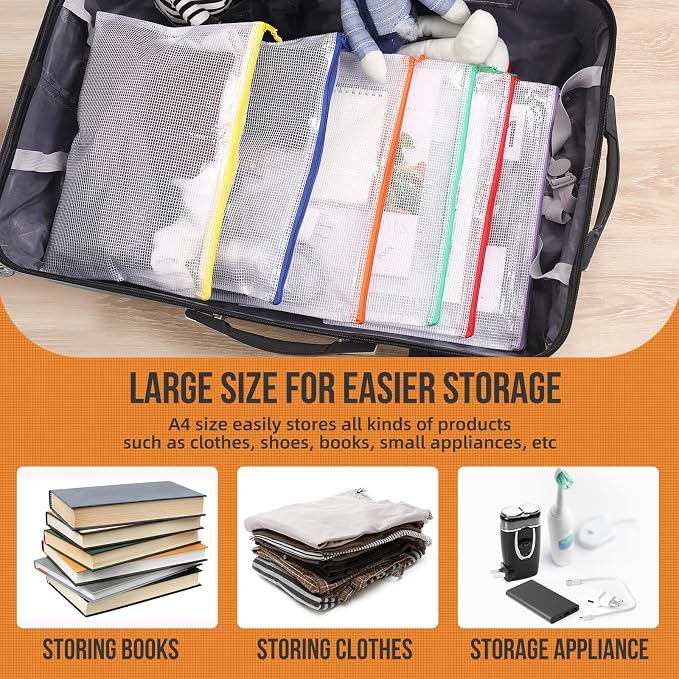 24pcs Mesh Zipper Pouch Bags Puzzle Storage Bags, A4 13x9 Inches Large Reusable - Image 4