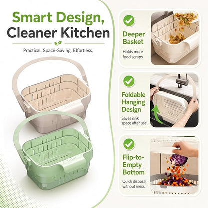 Sink Strainer Basket, 2026 Upgrade Foldable Hanging Sink Drain Basket | - Image 2