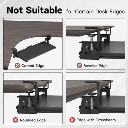 BONTEC KMT01 Under Desk Keyboard Tray, Pull-Out Keyboard & Mouse Platform - Image 3