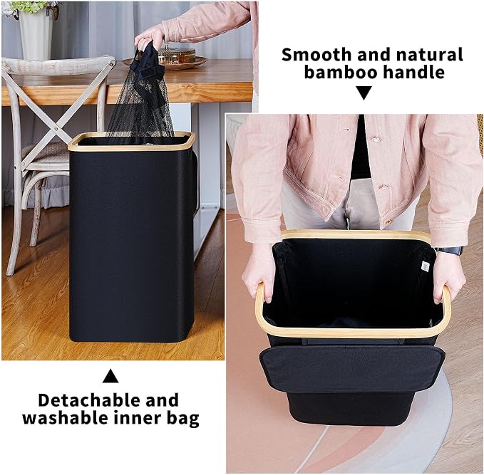 iEGrow 75L Slim Laundry Hamper, Narrow Laundry Basket - Image 3