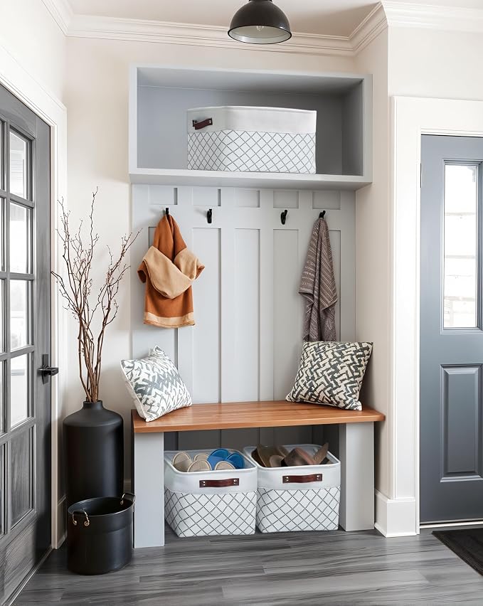 DECOMOMO White Storage Bins Fabric Storage Baskets - Image 9