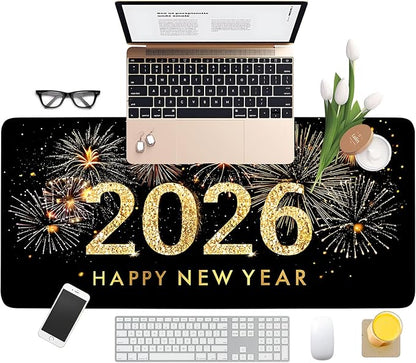 2026 Happy New Year Gaming Mouse Pad 35.4"x15.7"Desk Mat Anti-Slip Rubber Base - Image 8