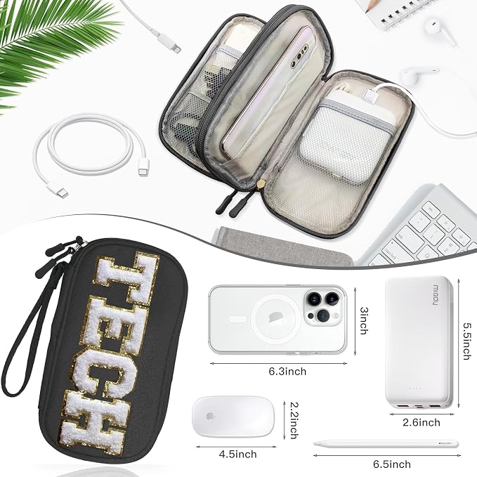 COSHAYSOO Small TECH Pouch Electronics Organizer Travel Bag Personalized - Image 4