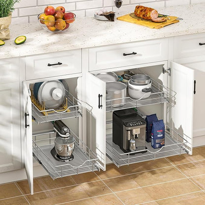 WelFurGeer Soft Close Slide Out Cabinet Shelf, Kitchen Shelf Organizer - Image 2