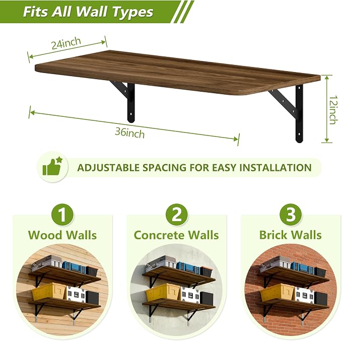 Dogsky 2-Pack Garage Storage Shelving Wall Mounted, 3x2Ft Heavy Duty Wood - Image 3