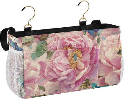 Pink Peony Bee Dragonfly Bedside Caddy - Image 2