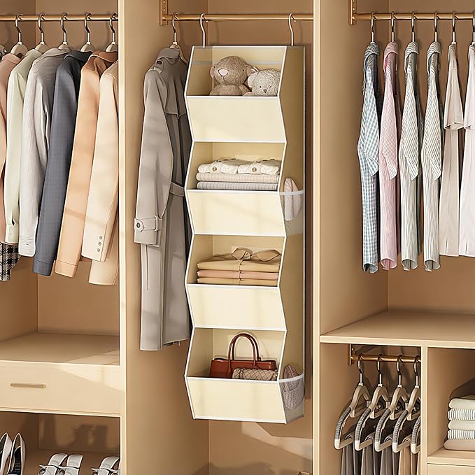 4 Shelf Hanging Closet Organizer Closet Storage - Image 7