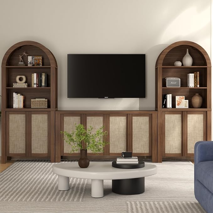 Yechen Arched Bookcase, 70.5" Tall Bookcase - Image 6