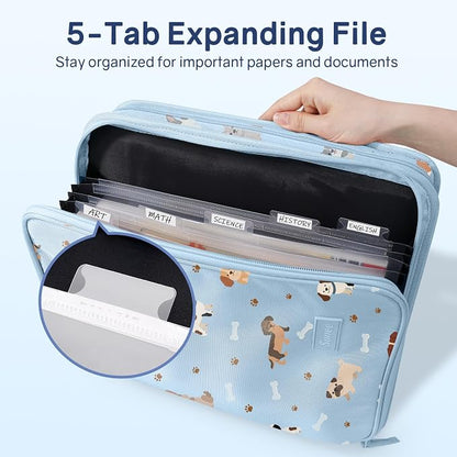 SUNEE Zippered Binder Bag with Handle, 2-Inch 3-Ring O-Ring, 500-Sheet Capacity - Image 2