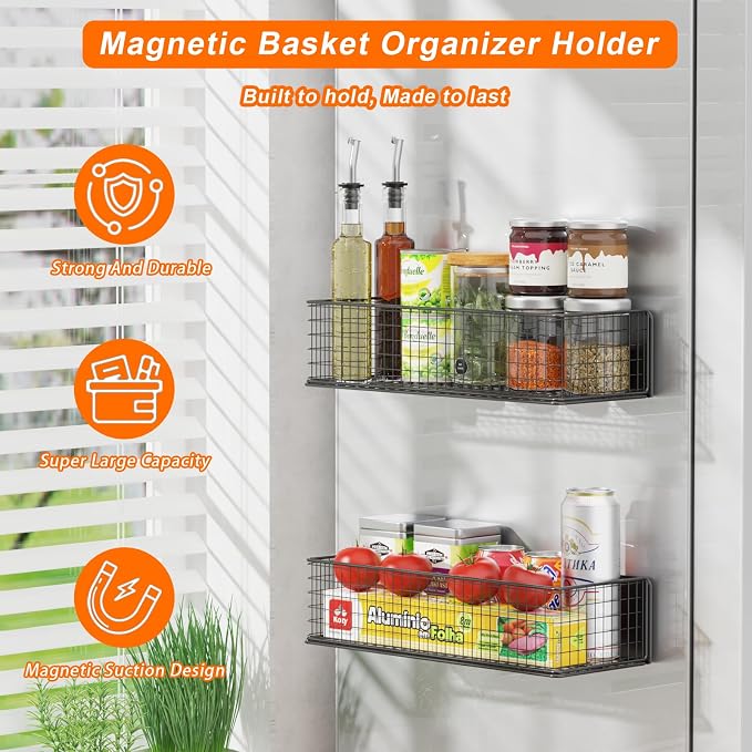 2Pack Magnetic Basket Organizer Holder - Image 3