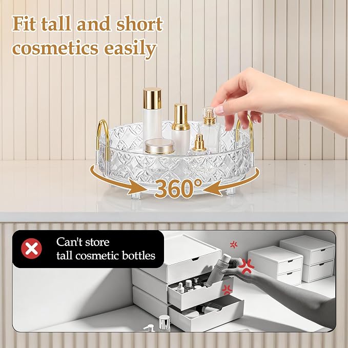 360 Rotating Makeup Organizer for Vanity, Adjustable Perfume Organizer for - Image 6
