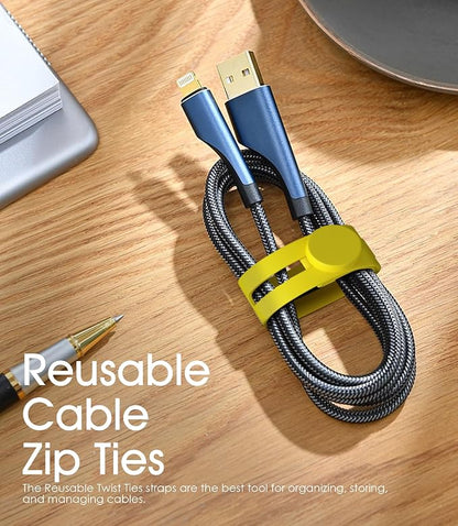 40Pcs Nearockle Reusable Cable Ties, Adjustable Silicone Cord Organizer Small - Image 6