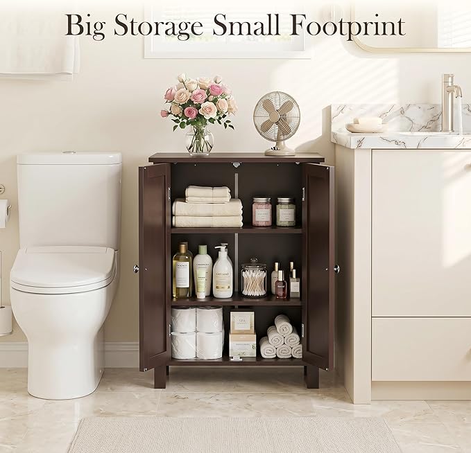 SUPER DEAL Modern Bathroom Floor Storage Cabinet - Image 4