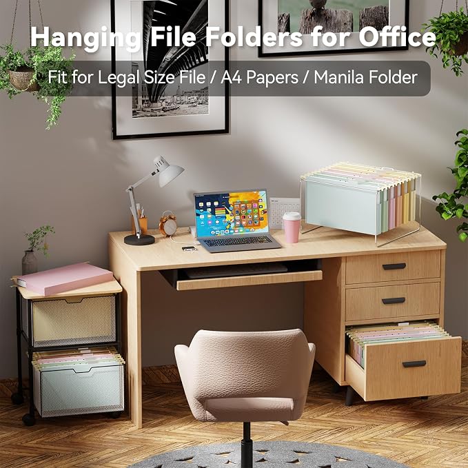 Ansook Plastic Hanging File Folders Legal Size, 12 Pack Extra Capacity - Image 7