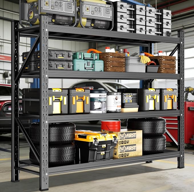 Heavy Duty Garage Shelving 59" W x 23" D x 67" H, 5000LBS Metal Shelving Unit by gotbble