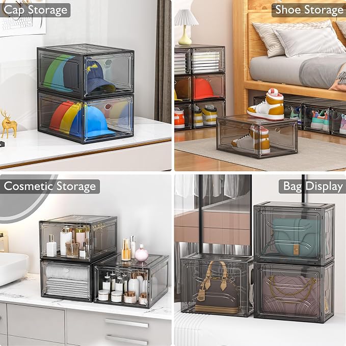 12 Pack Clear Shoe Storage Organizer - Image 5