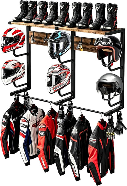 Motorcycle Helmet Holder Wall Mount, Motorcycle Gear Rack by hanvate