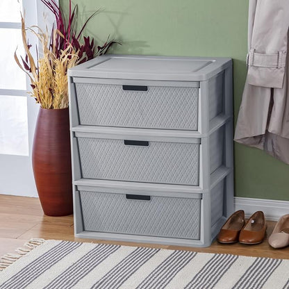 Wide 3 Drawer Tower Plastic Storage Organizer - Image 2