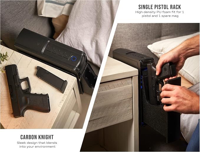 RPNB Gun Safe, Mounted Biometric Nightstand Handgun Safe - Image 5