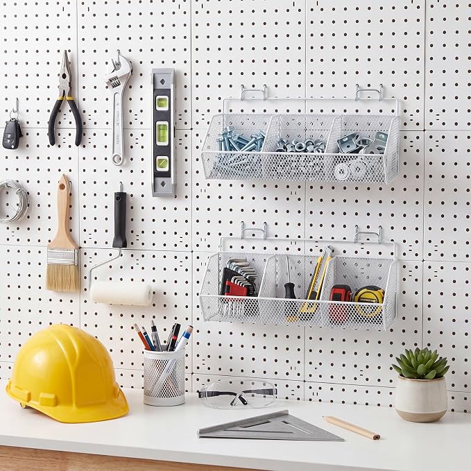 Hicarer 2 Pcs Divided Pegboard Baskets - Image 8