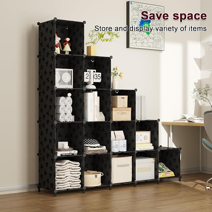 UNKU Cube Storage Organizer, 16 Cube Closet Organizer Storage Shelves, DIY - Image 4